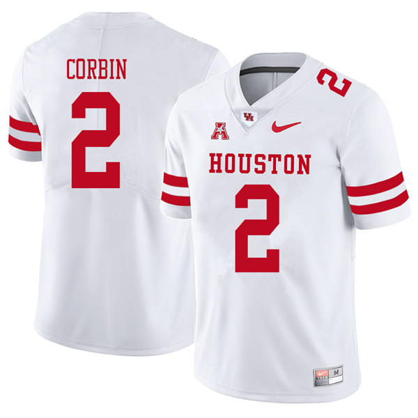 2018 Men #2 Keith Corbin Houston Cougars College Football Jerseys Sale-White